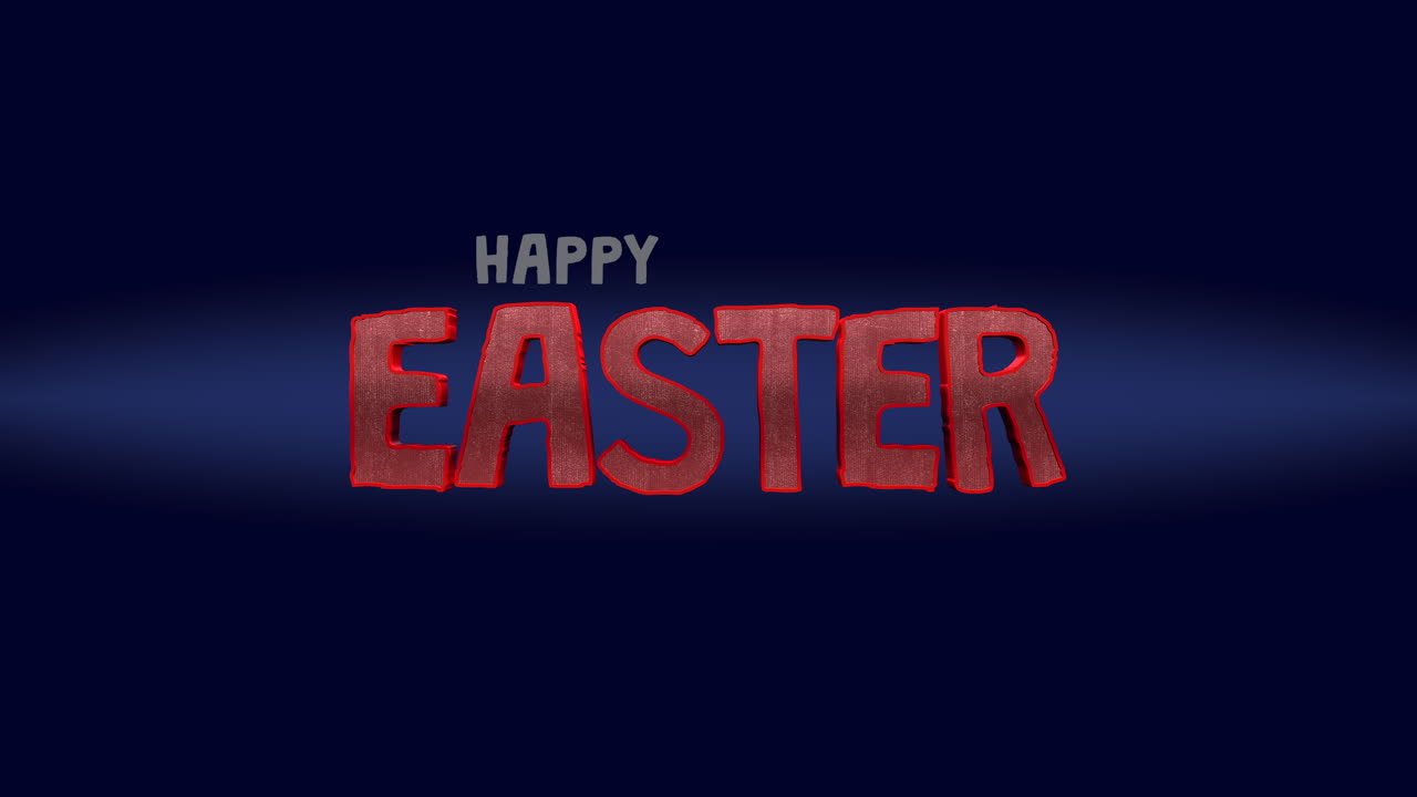 Testo Buona Pasqua in stile cartone animato su sfumatura blu