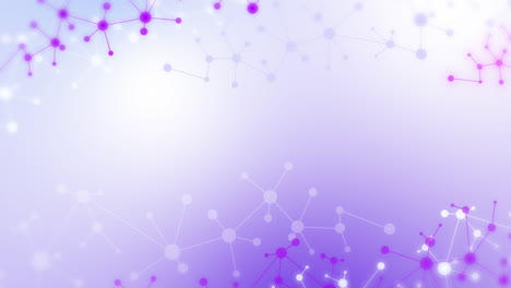 abstract background of molecular structures. technological, science and medicine concept. purple color. loop animation. copy space. neural graphic frame.