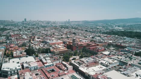 view of queretaro downtown and main plaza with church