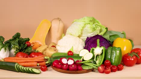 assorted vegetables displayed on a table