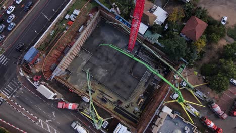 panoramic aerial view of skyscrapers in construction with city view, tel aviv, isreal