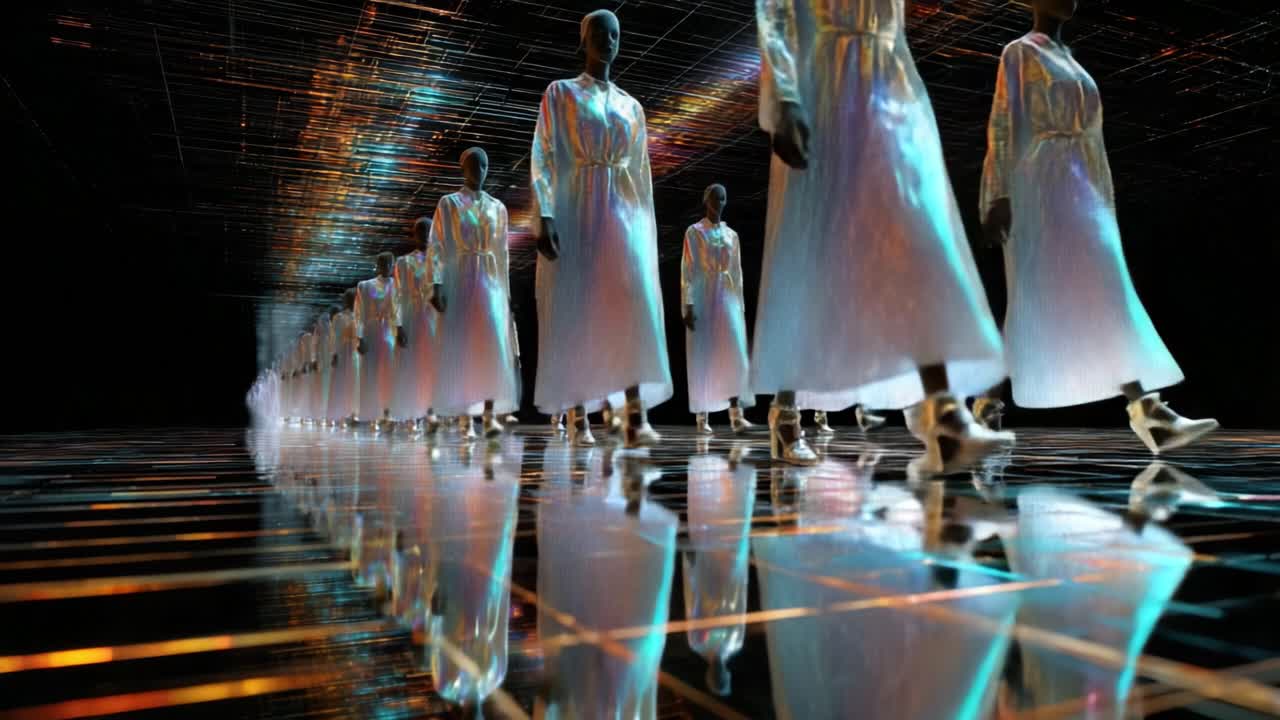 Futuristic Holographic Fashion Runway