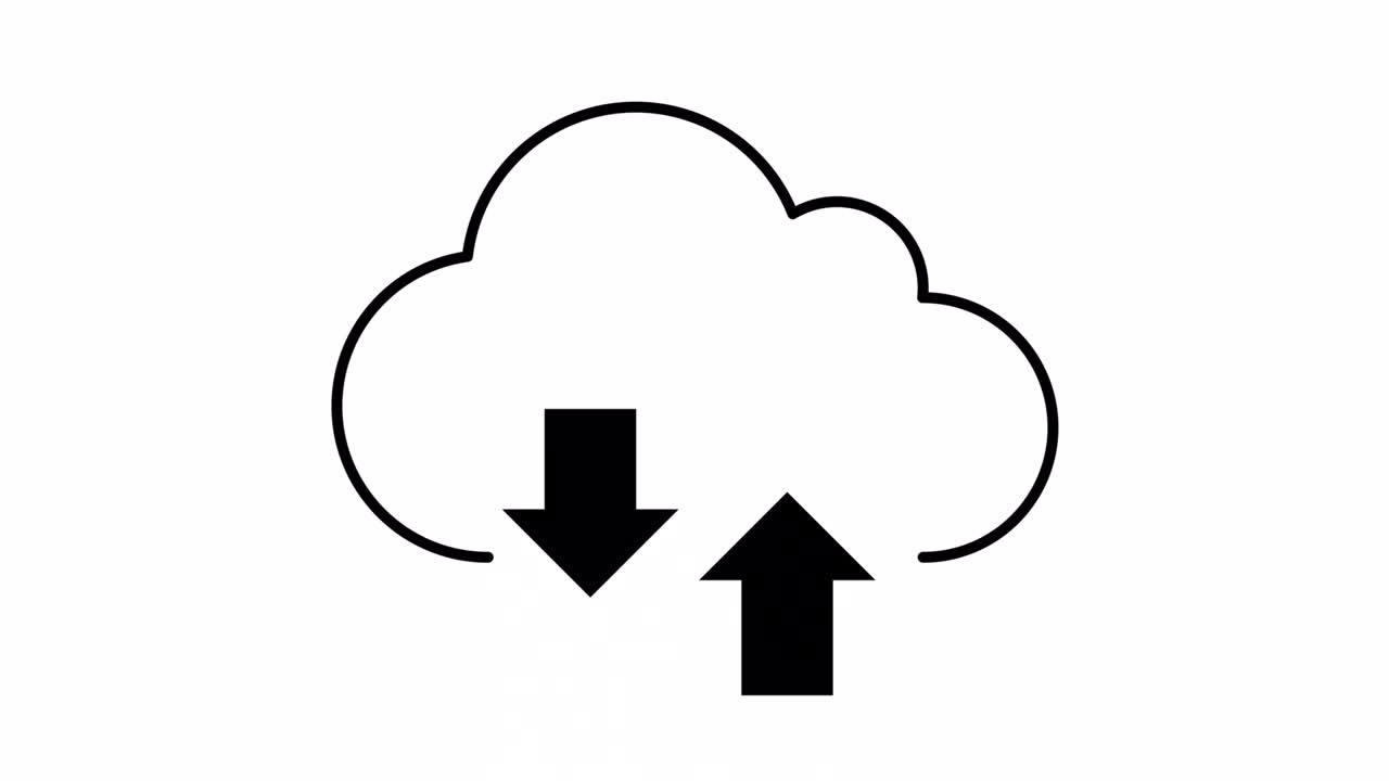 Loopable video representing download or upload using Cloud computing.