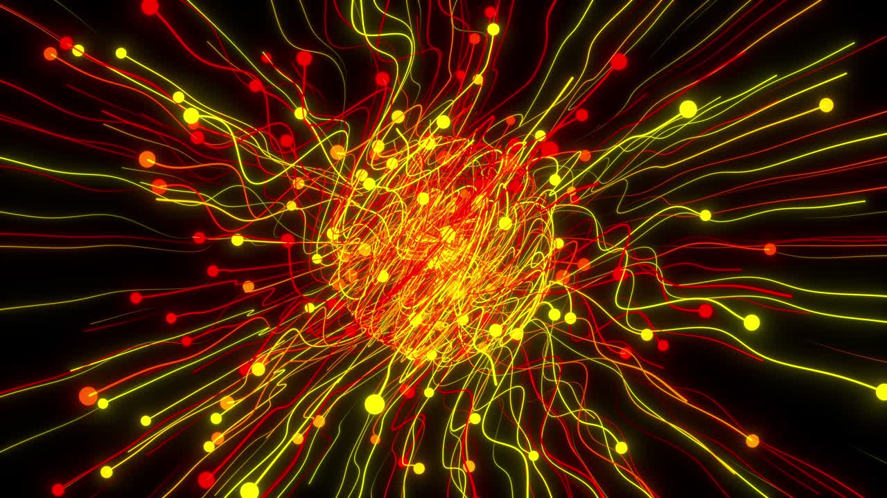 líneas de energía de bola enredada revoloteando