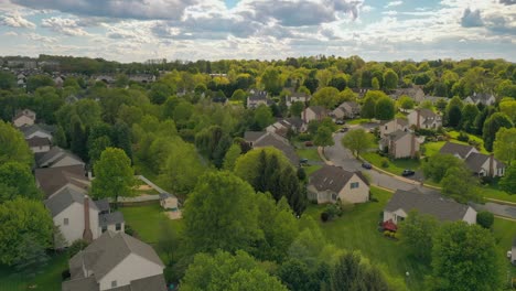 Zeitraffer-Aus-Der-Luft,-Hyperlapse-Der-Amerikanischen-Nachbarschaftsgemeinschaft