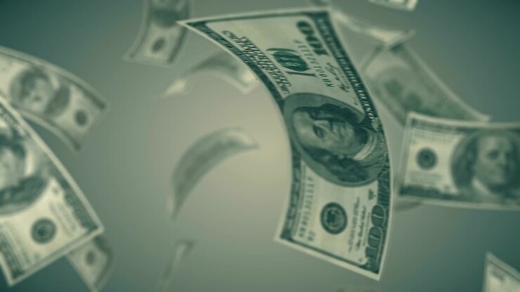 dolars rotating and transition with luma matte alpha channel - seamless loop - stock video