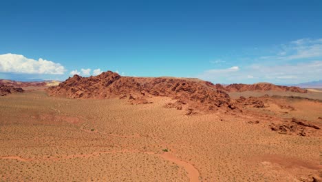 aerial panorama of fire valley landscape, red sandstone mountains of nevada