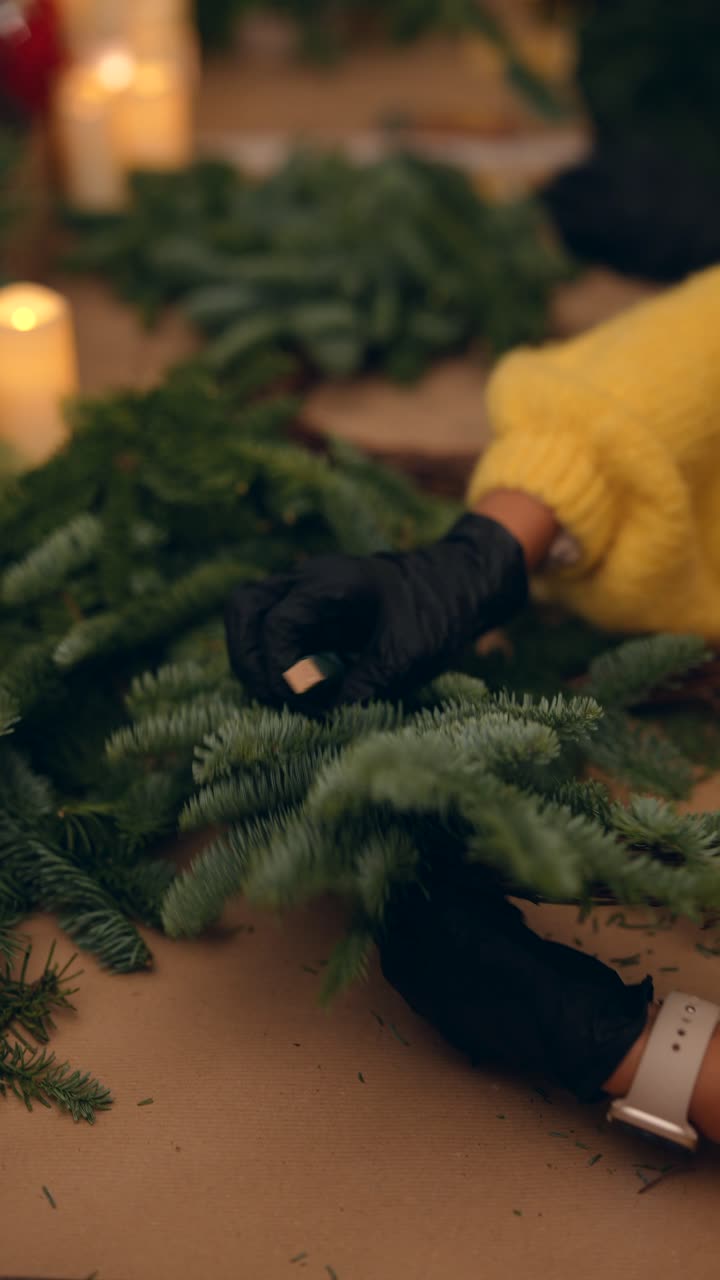 Christmas wreath making