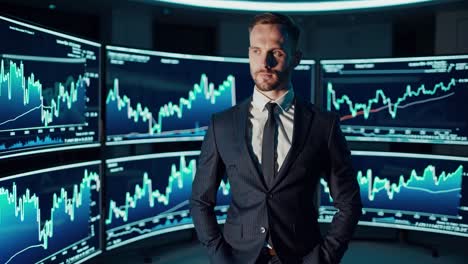 businessman in a trading room