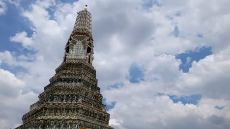 the stupa of wat arun, a temple in bangkok, thailand, asia