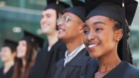 escuela, campus o felices graduados en la ceremonia