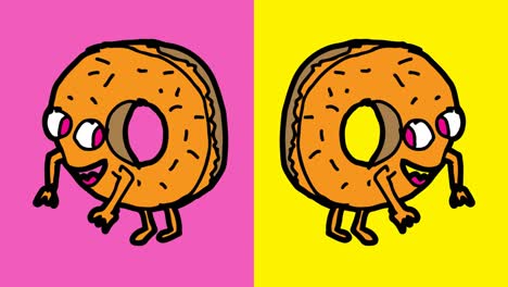 niños dibujando arte pop fondo sin costuras con tema de rosquillas