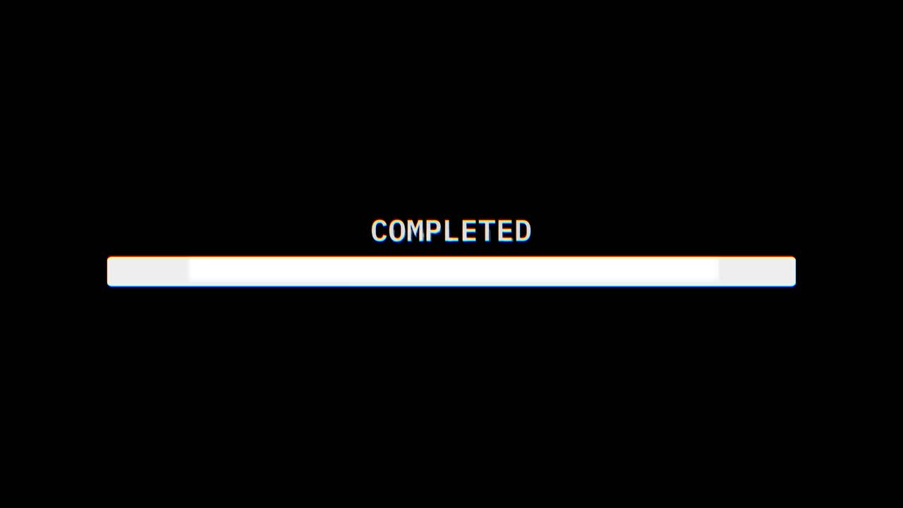 Glitchy Loading Bar: VHS-Style Download Upload Progress Animation