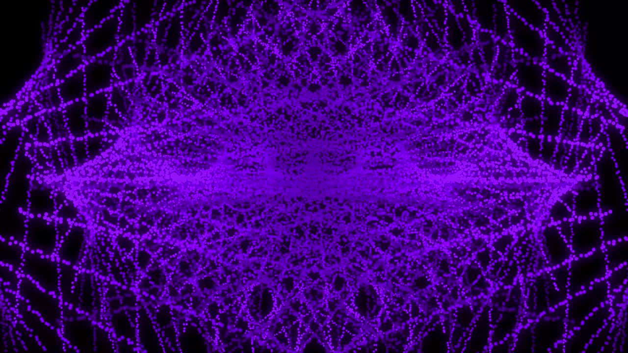 Animazione grafica in movimento con motivo a punti di colore viola.