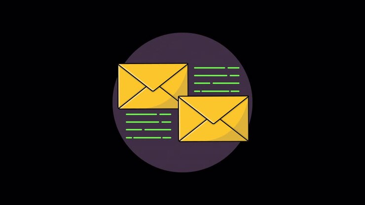 Animated Email Communication Concept with Two Envelopes