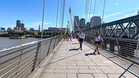 people walking on a sunny day in london