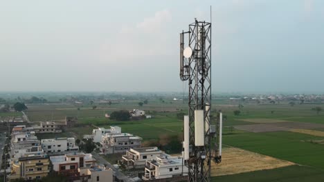 aerial view of mobile phone network towers in pakistan