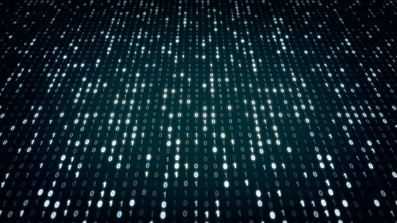 Futuristic Digital Data Binary Code Blue Background Animation