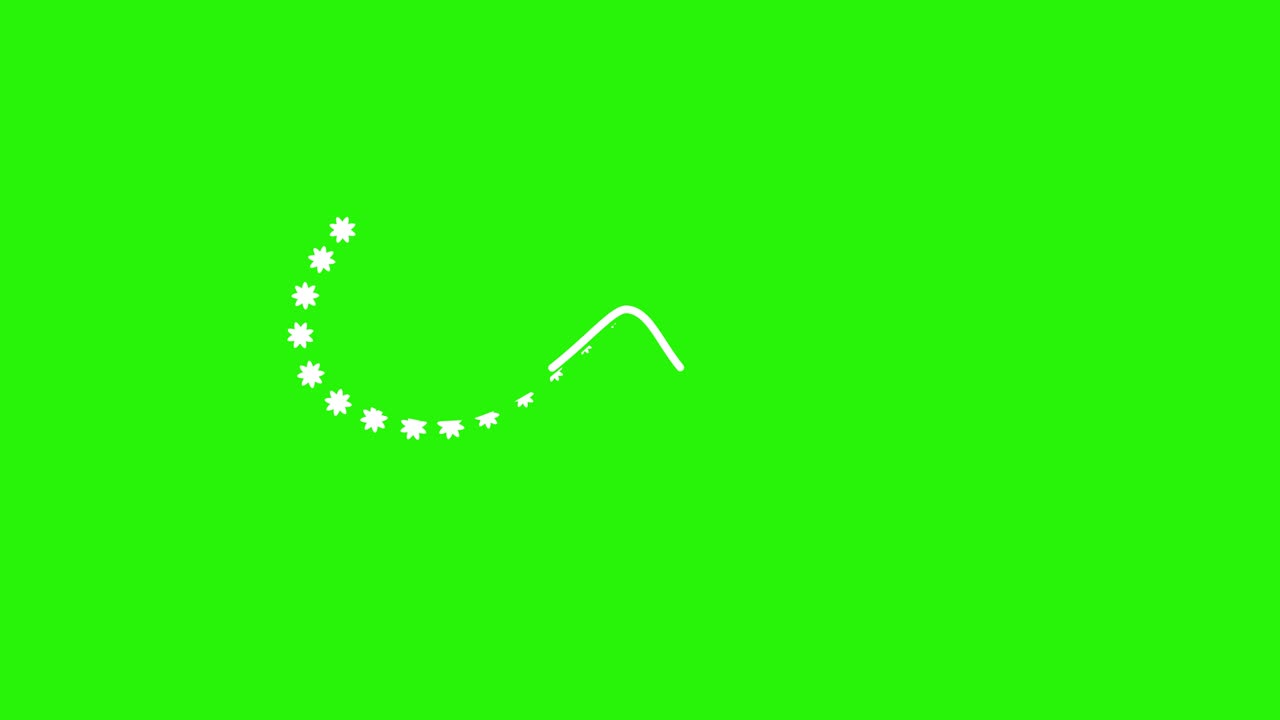 녹색 화면에 짧은 선과 모양 애니메이션 효과 요소 크로마 키