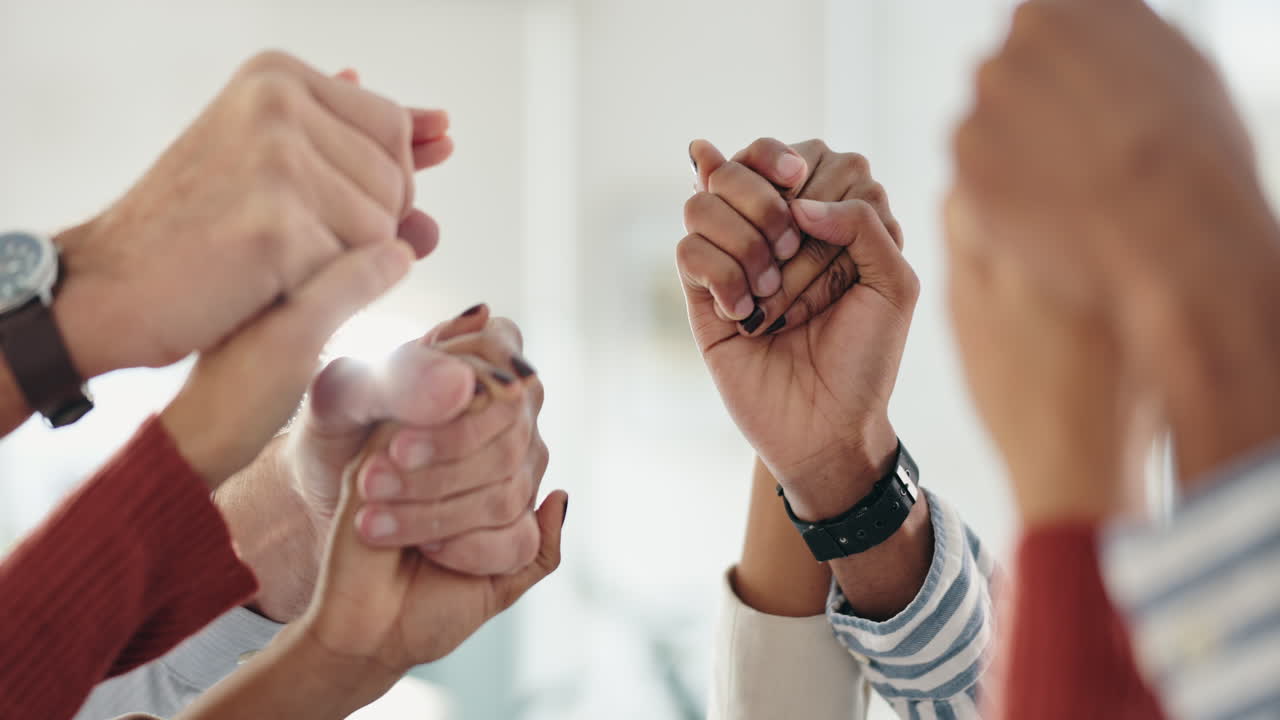 A group of people celebrating success