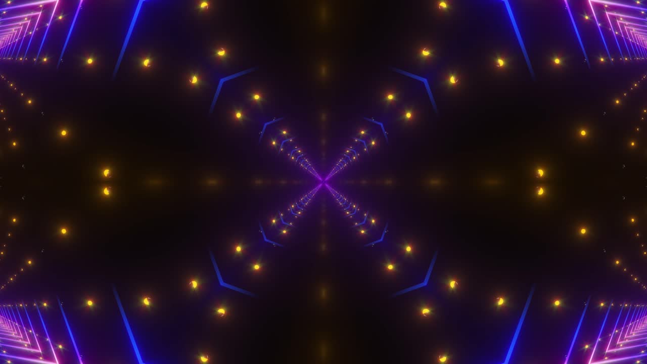 Neon Hexagon Tunnel Visuals