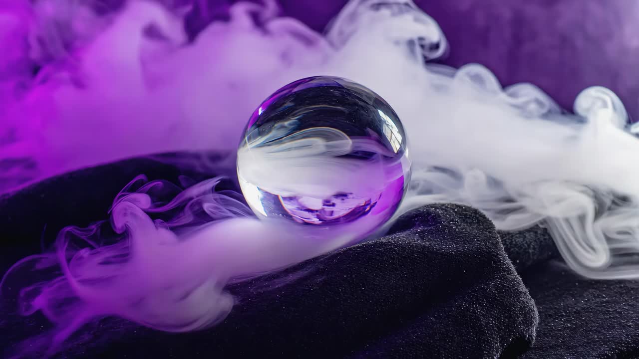 Crystal Ball with Purple Smoke