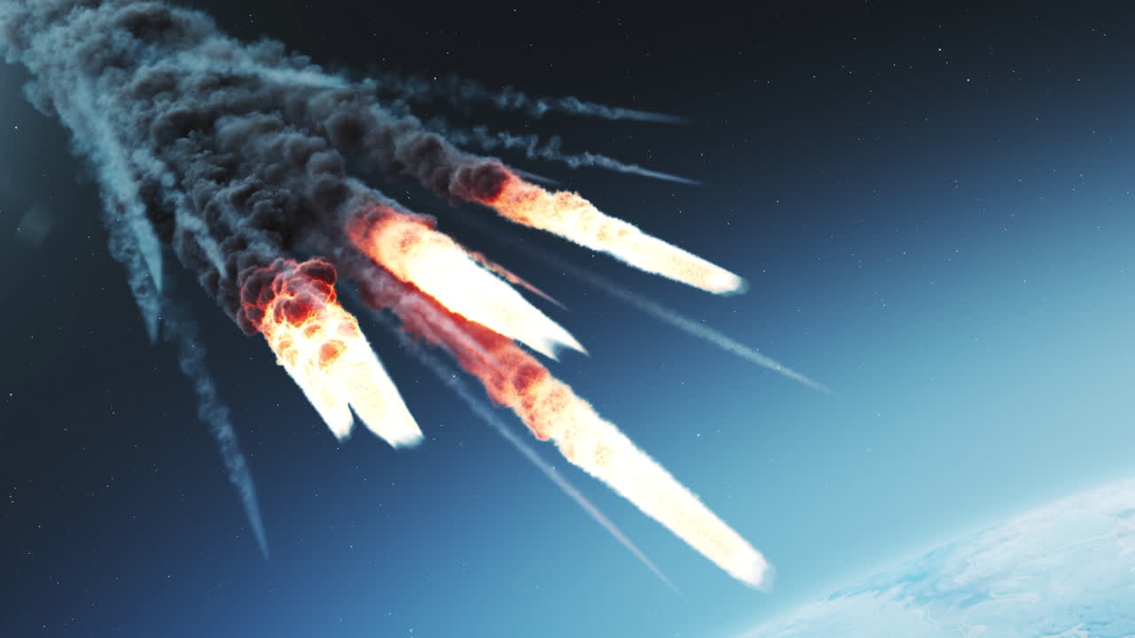 explosión de naves espaciales y escombros