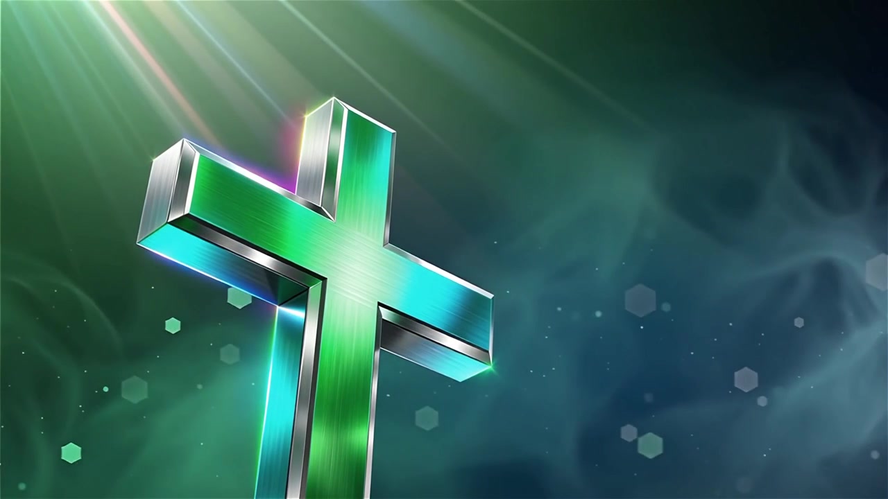 Croce Cristiana Luce Celestiale Sfondo per il Culto.