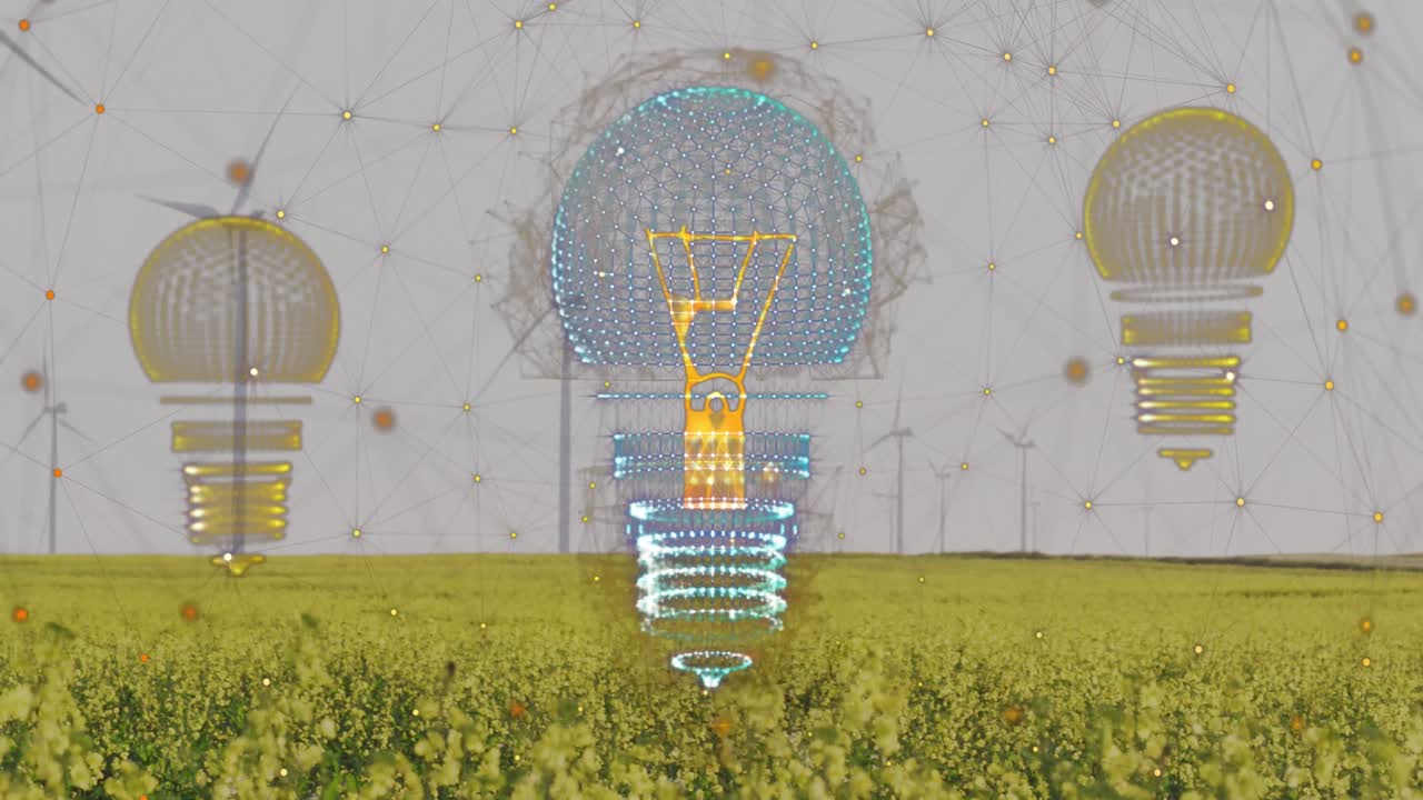 전구의 애니메이션과 연결과 함께 데이터 처리