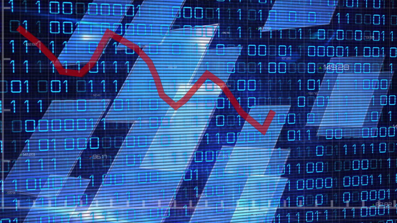 그래프, 바이너리 코드 및 해군 배경의 애니메이션