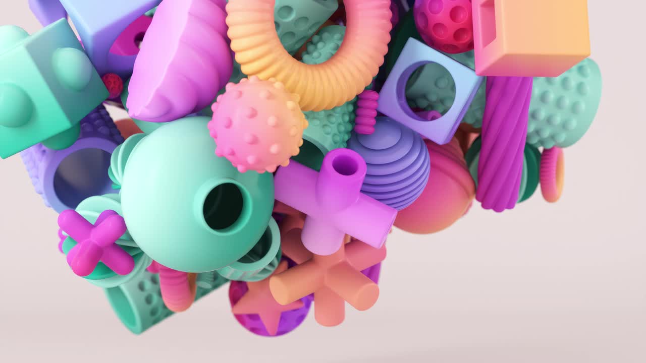 formas geométricas 3d abstractas en colores pastel