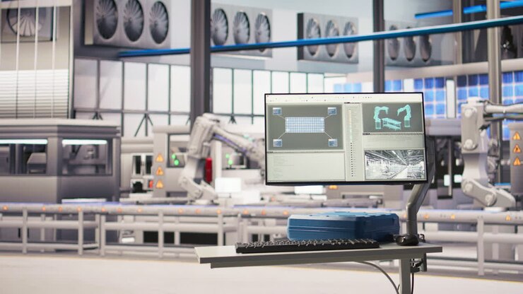 Vertical video Display in industry 4.0 solar panels plant tracking energy production