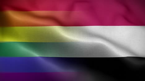 lgbt yemen flag loop background 4k