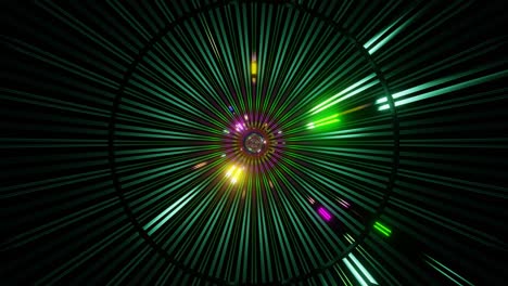 un túnel de bucle con luces de neón.