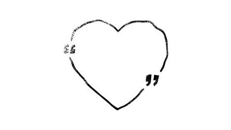 doodle black and white hand drawn sketch speach quote heart bubbles.