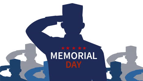 happy memorial day lettering in soldier silhouette