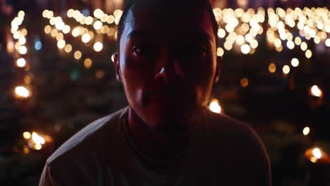 man at a night festival