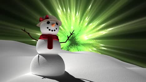 hombre de nieve con luces mágicas