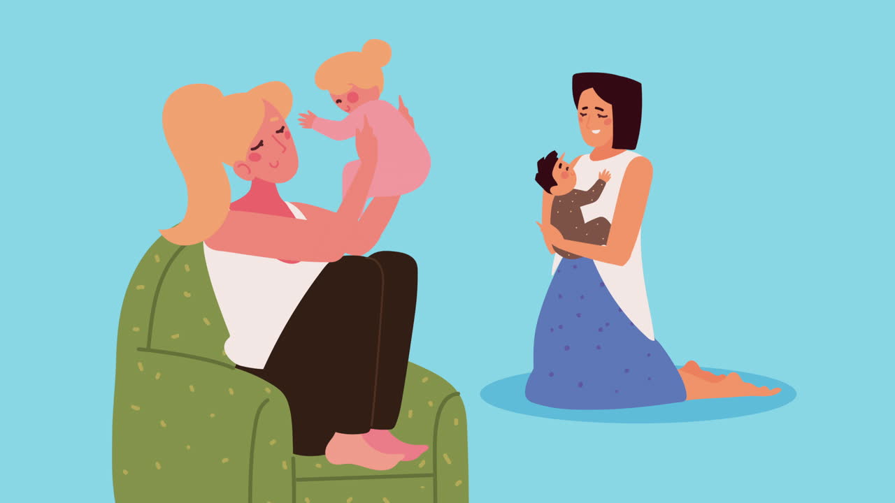 행복한 어머니와 아기