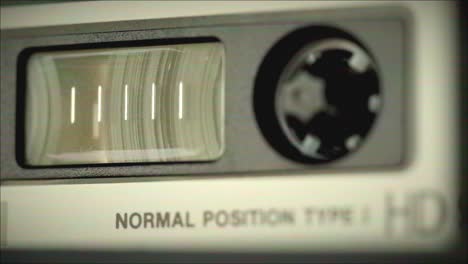 primer plano de una cinta de cassette
