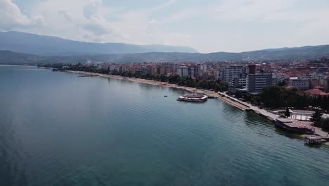 aerial view of coastal city in albania, europe