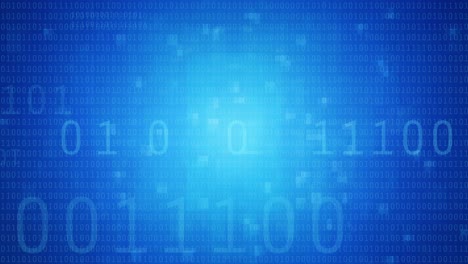 Binary code Abstract blue background, science, programming, internet, ai, digital world 4k footage