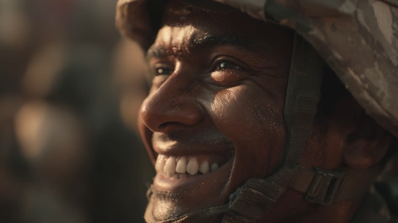A Soldier's Smile: Capturing the Joy and Resilience of Military Life in Moments of Camaraderie and Hope Amidst Challenges