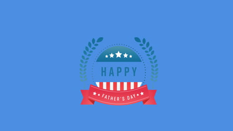 animation of fathers day text moving over blue background