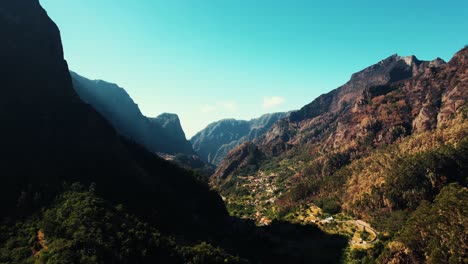 drone in the middle of the mountains