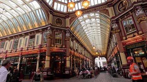 people walking through historic leadenhall market