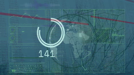 Animación-De-La-Hoja-De-Ruta-Y-El-Procesamiento-De-Datos-En-Todo-El-Mundo