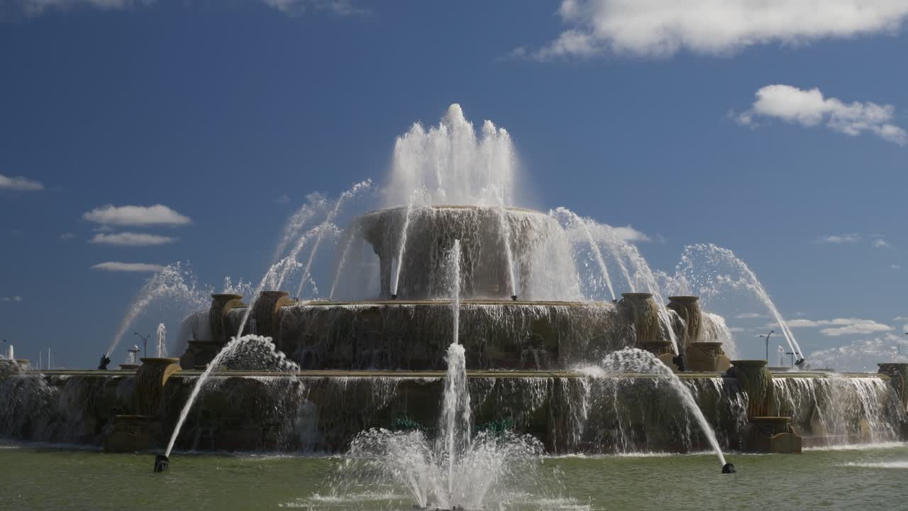 Magnificent Cascada Monumental fountain in Parc de la Ciutadella Barcelona showcasing flowing water streams under blue sky creating a refreshing and grand architectural landmark Outdoors