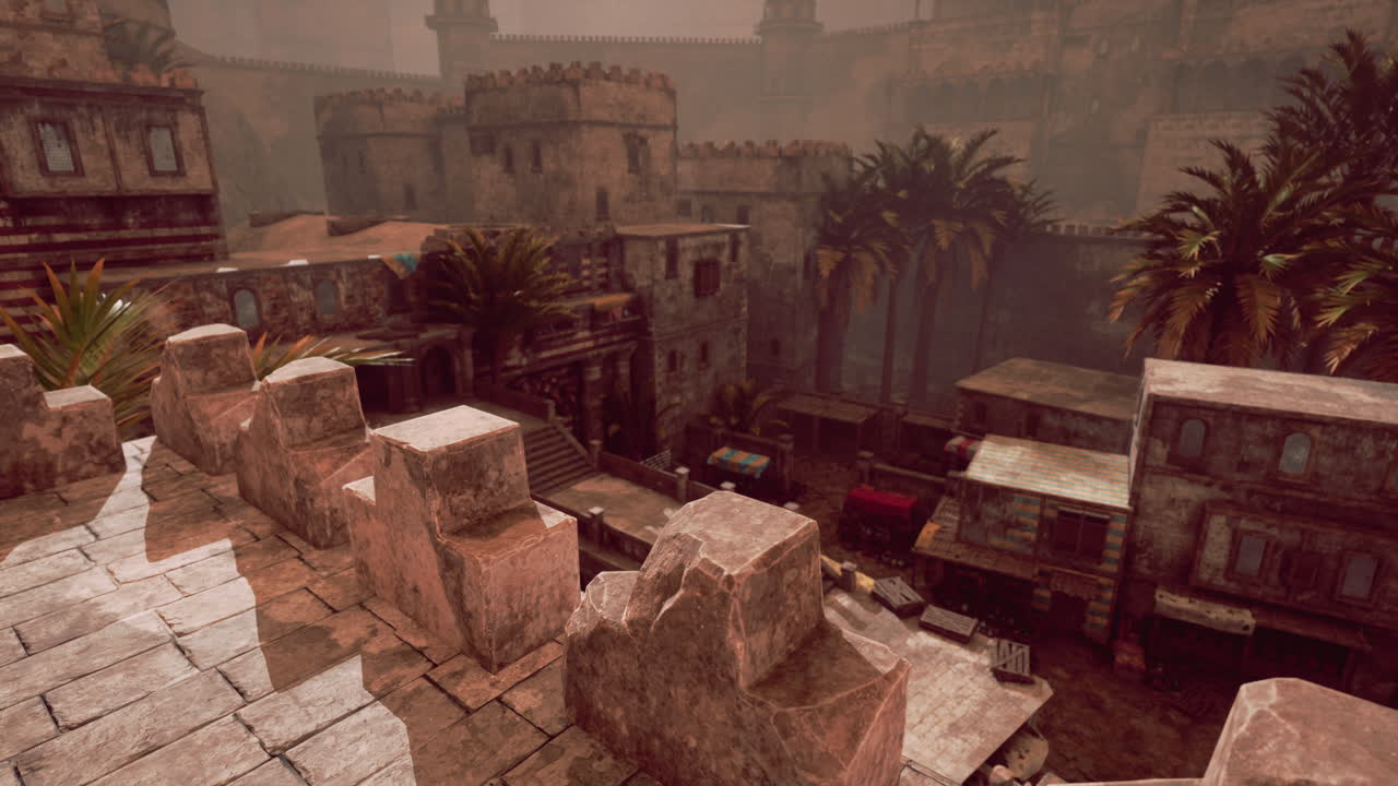 Exploring the ancient architecture of a forgotten eastern city at dusk