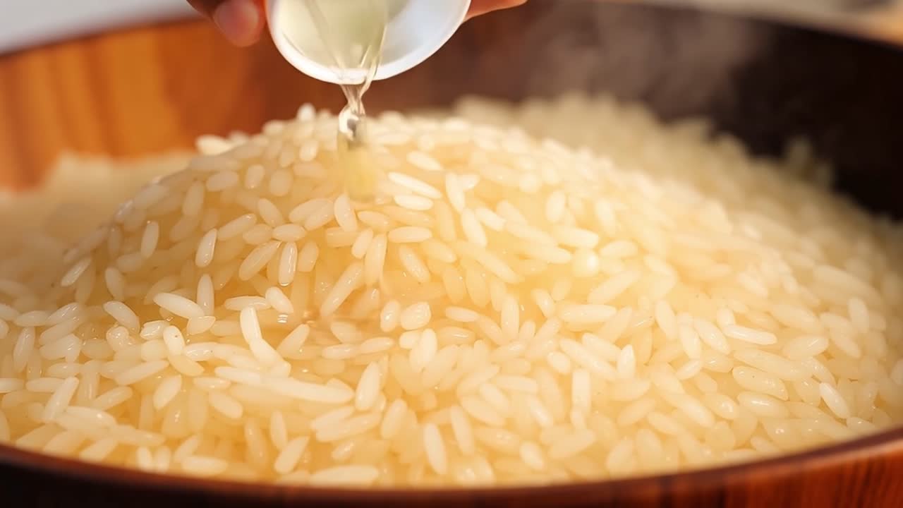 Steaming bowl of rice
